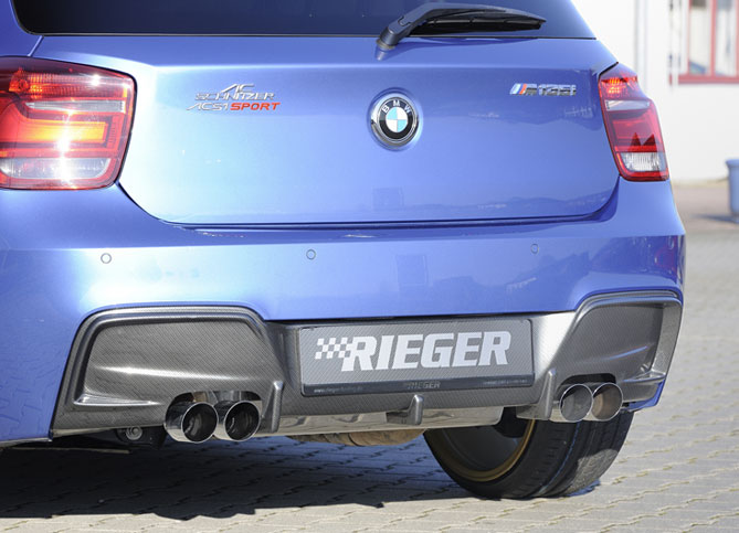 Rieger spoiler pod originální zadní nárazník pro BMW F20 / F21