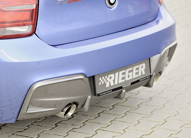 Rieger spoiler pod originální zadní nárazník pro BMW F20 / F21